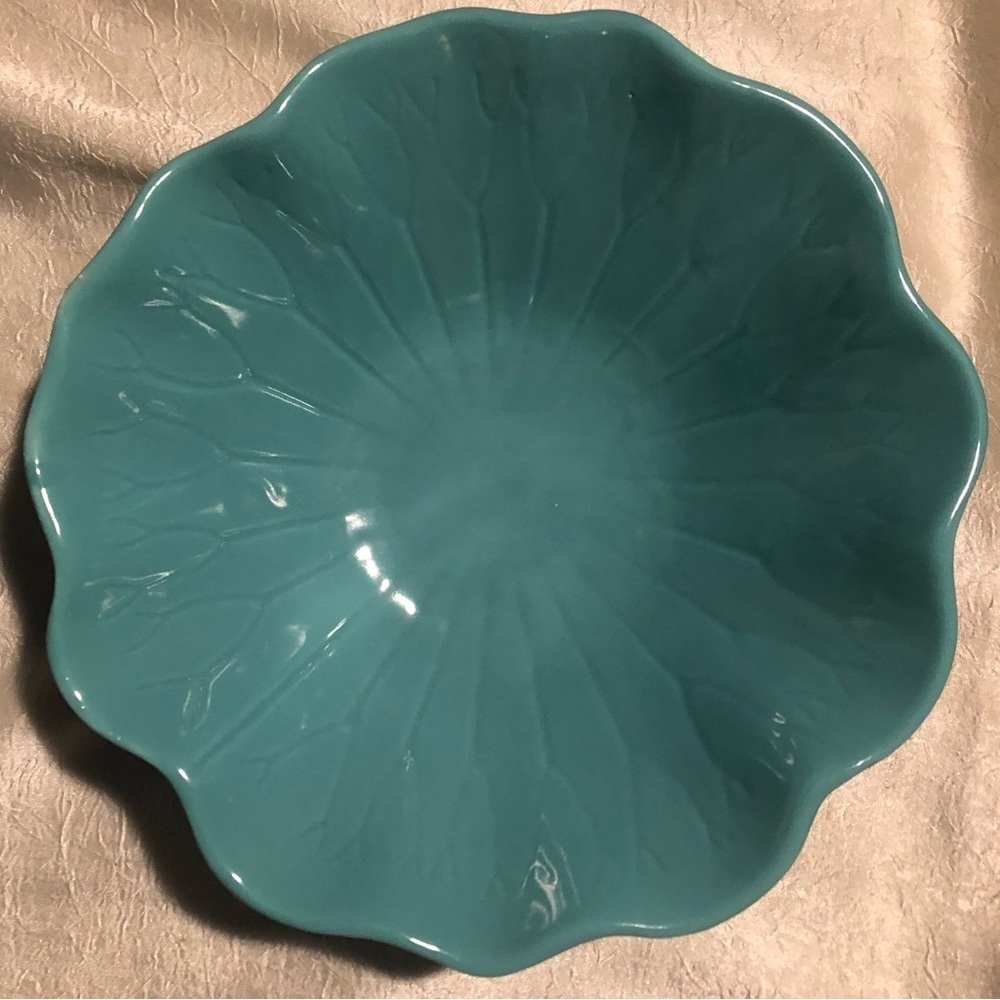 Vintage Water Lily Turquise Bowl